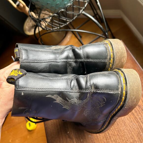 LIMITED 11587001 DR MARTENS BOOTS MODS LASER 10EYE SKULL US 11 STEEL TOE main image 10
